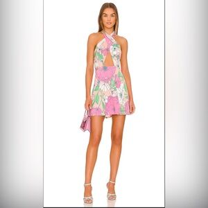 NWOT AFRM IZZY  Floral Halter Mini Dress S